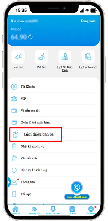 Bước 2: Chọn GIỚI THIỆU BẠN BÈ
